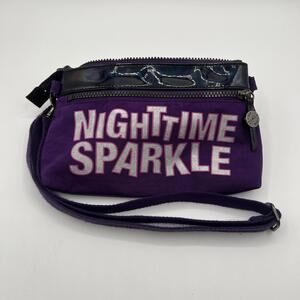 Kipling Purple Crossbody Makeup Travel Bag Nightime Sparkle